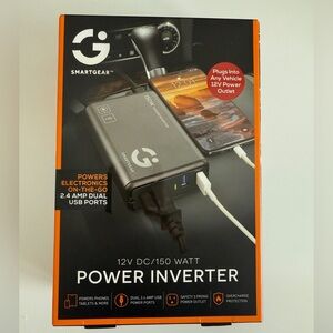 SmartGear 150 Watt Power Inverter 12V DC Dual USB Ports Overcharge Protection